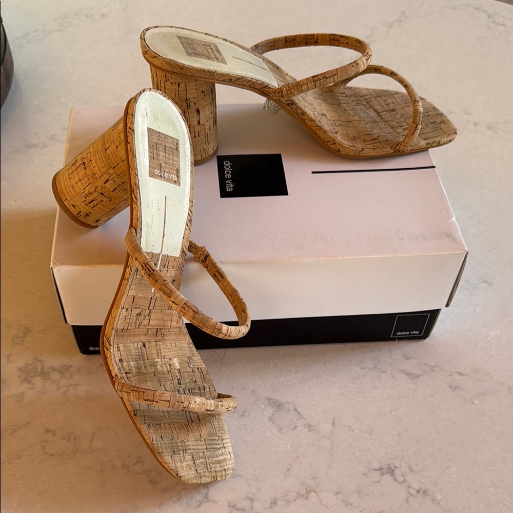 Cork High Heel Sandals